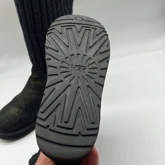 UGG Cambridge Knit Black Metallic Buckle Boots Size 6 - Picture 5 of 10
